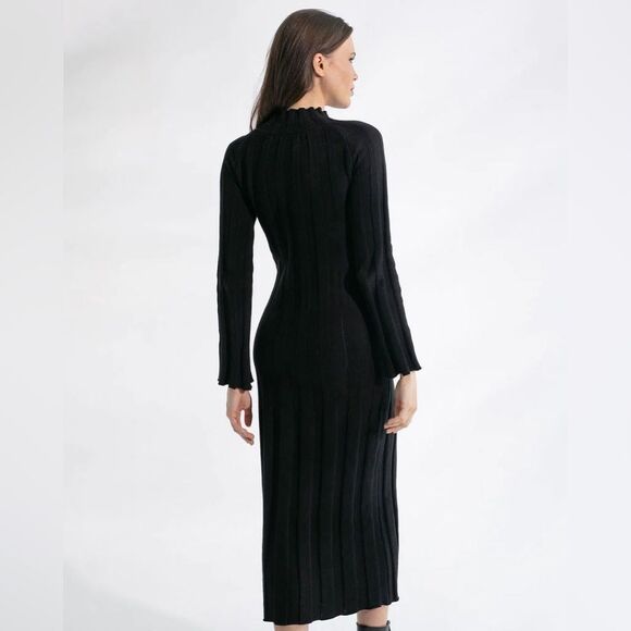 NWT Rue Stiic Anthropologie rib knit long sleeve maxi dress white size Large - Picture 5 of 10